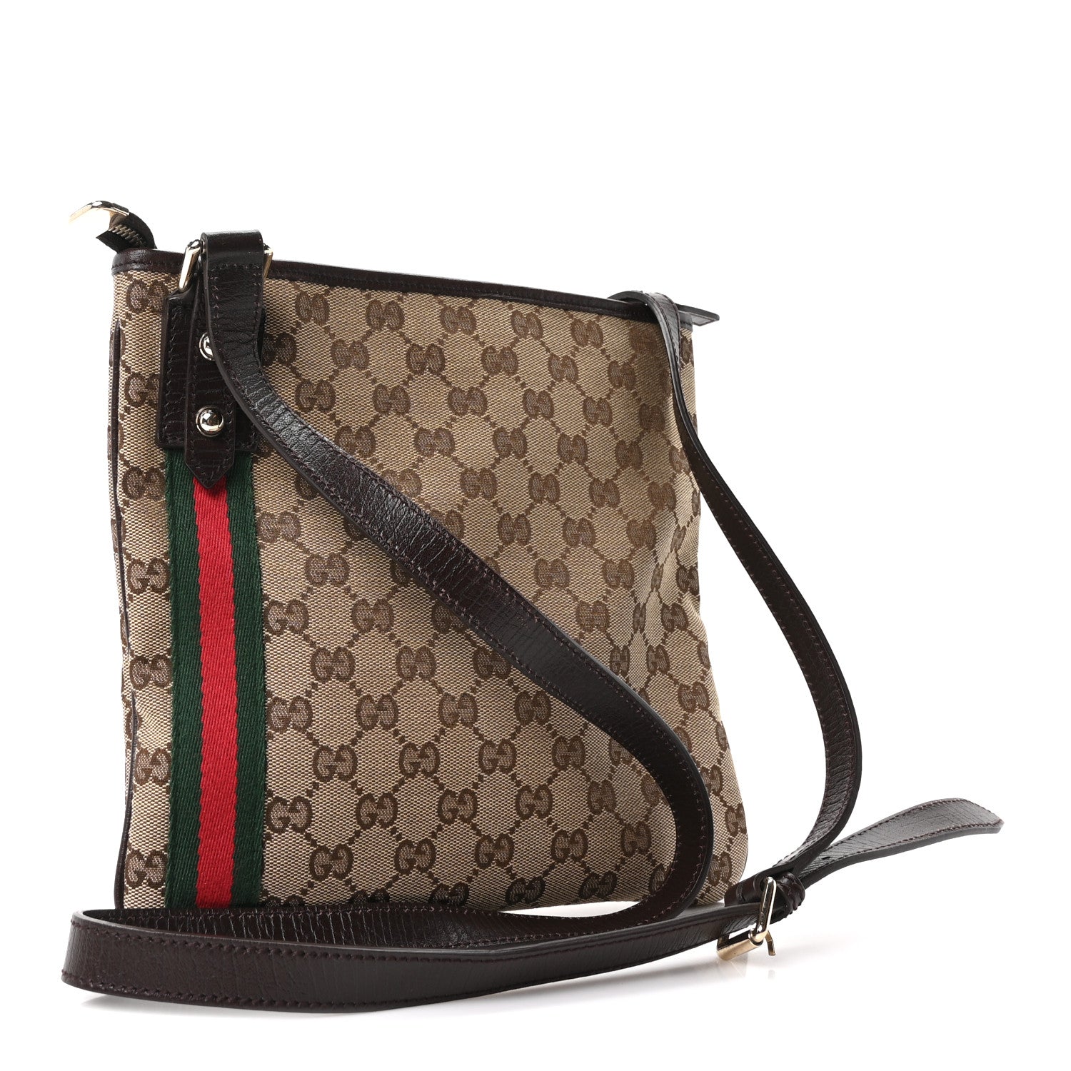 Gucci Monogram Web Jolicoeur Charms Messenger Dark Brown 3 of 10