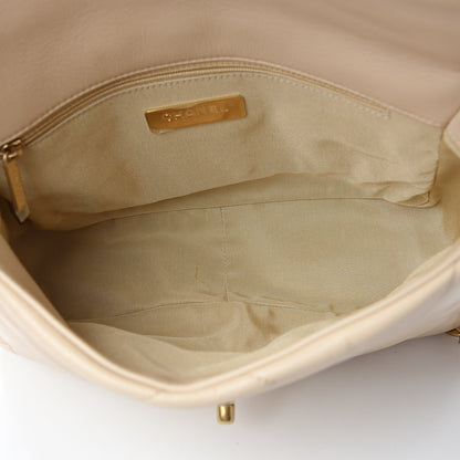 Chanel Goatskin Quilted Medium 19 Flap Beige 4 of 10