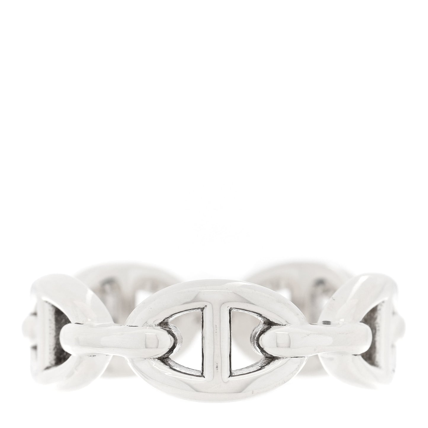 Sterling Silver PM Chaine d'Ancre Enchainee Band Ring 54 6.75