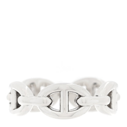 Hermes Sterling Silver PM Chaine d'Ancre Enchainee Band Ring 54 6.75 3 of 6