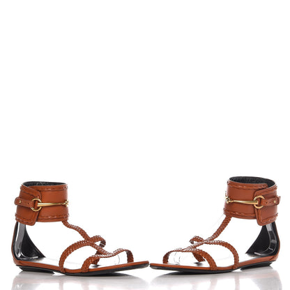 Gucci Malaga Kid Ursula Ankle Sandals 39.5 Orange 8 of 11