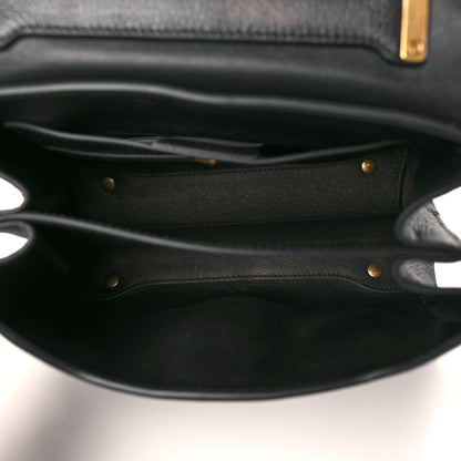 Salvatore Ferragamo Grain Calfskin Gancini Small Top Handle Bag Black 5 of 9