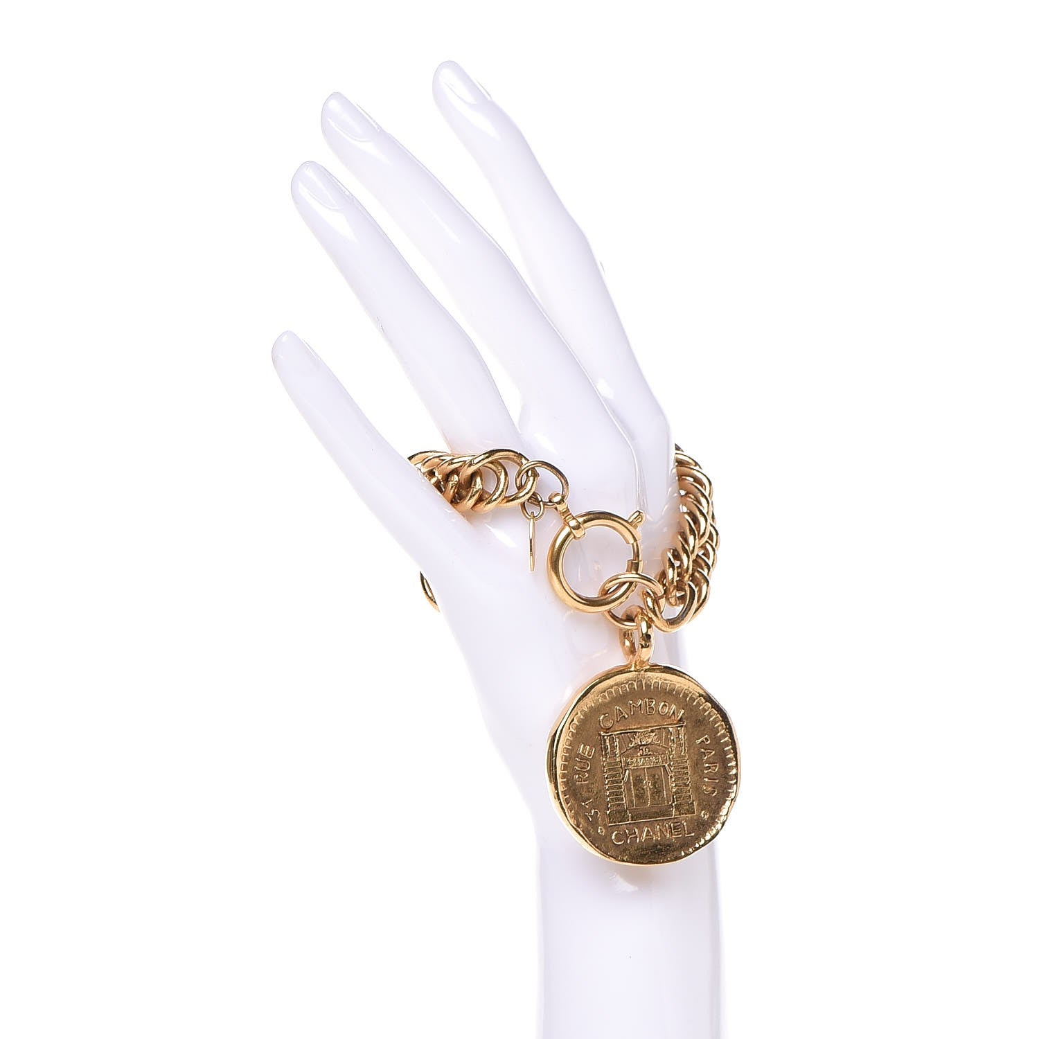 Chanel 31 Rue Cambon Paris Medallion Chain Bracelet Gold 2 of 4