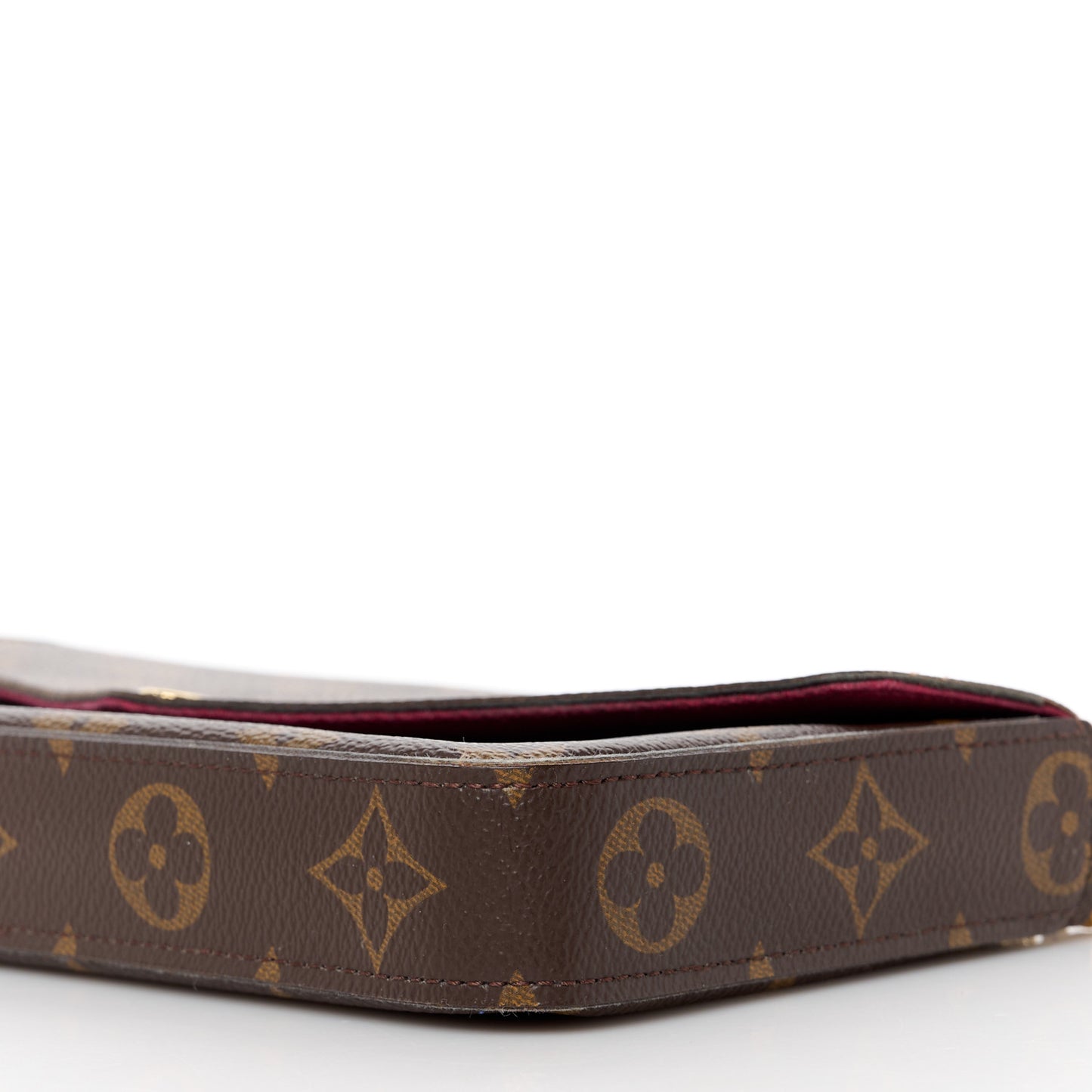 Monogram Pochette Felicie Chain Wallet Fuchsia