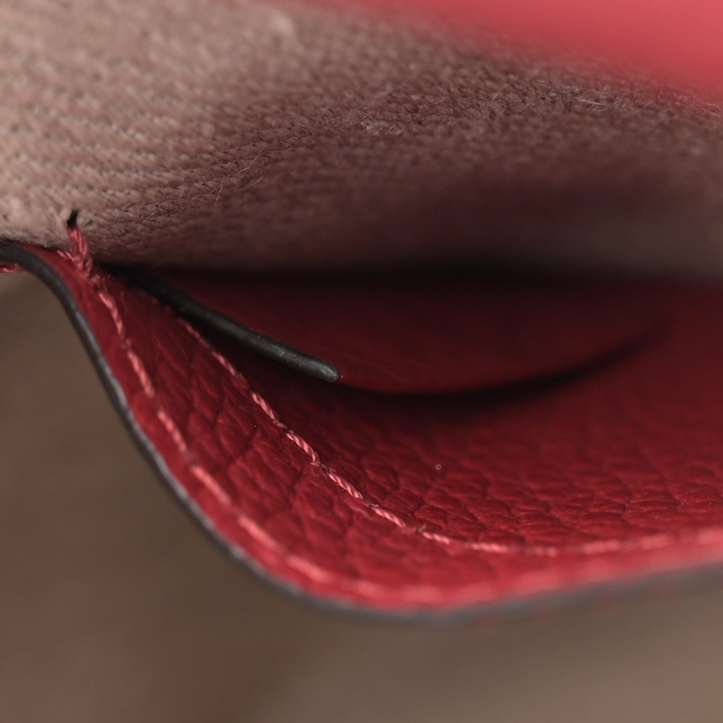 Grained Calfskin Small Marcie Saddle Bag Red