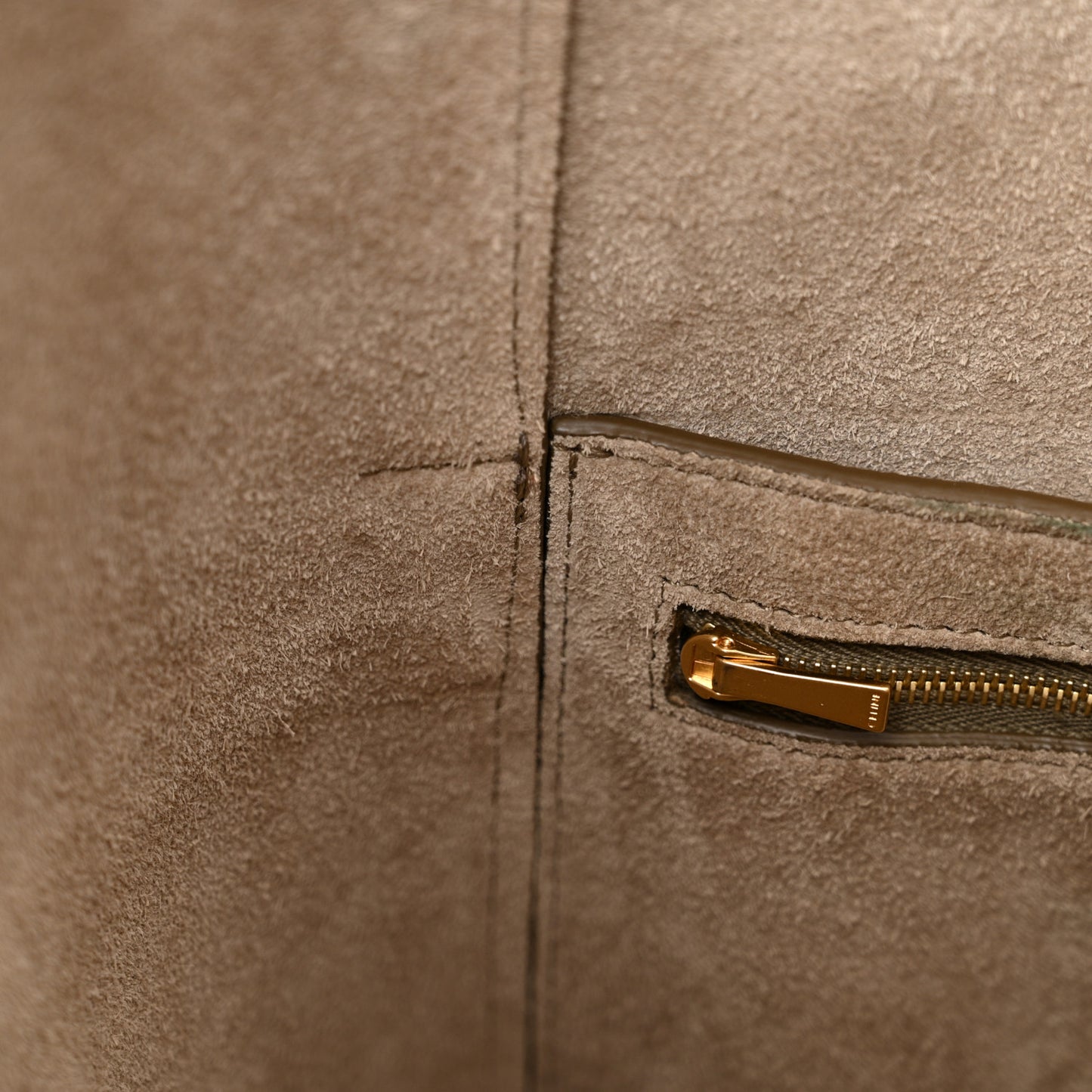 Soft Grained Calfskin Sangle Bucket Bag Taupe