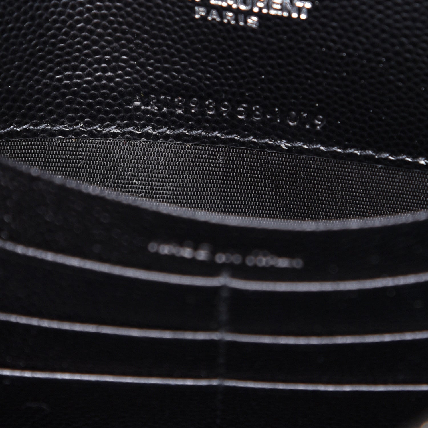 Saint Laurent Grain De Poudre Matelasse Chevron Monogram Envelope Chain Wallet Black 9 of 12