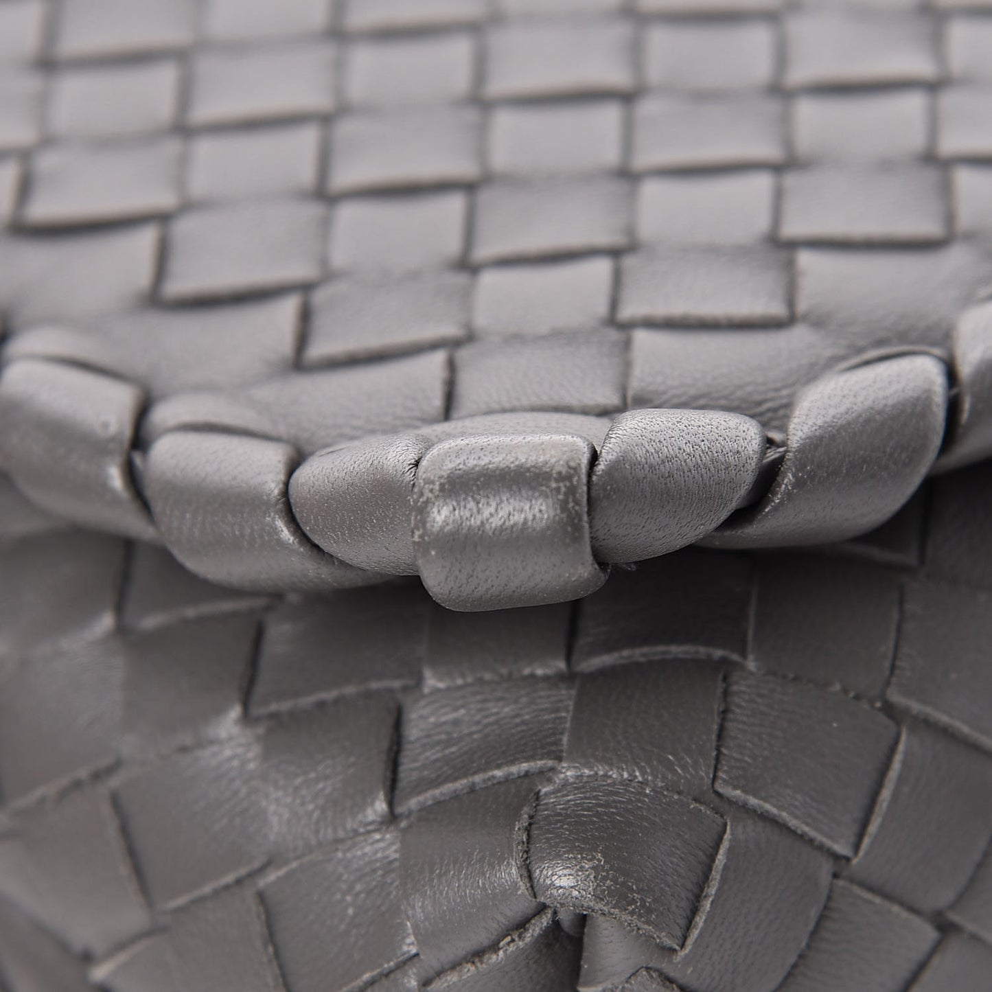 Nappa Intrecciato Dahlia Clutch Crossbody Light Grey