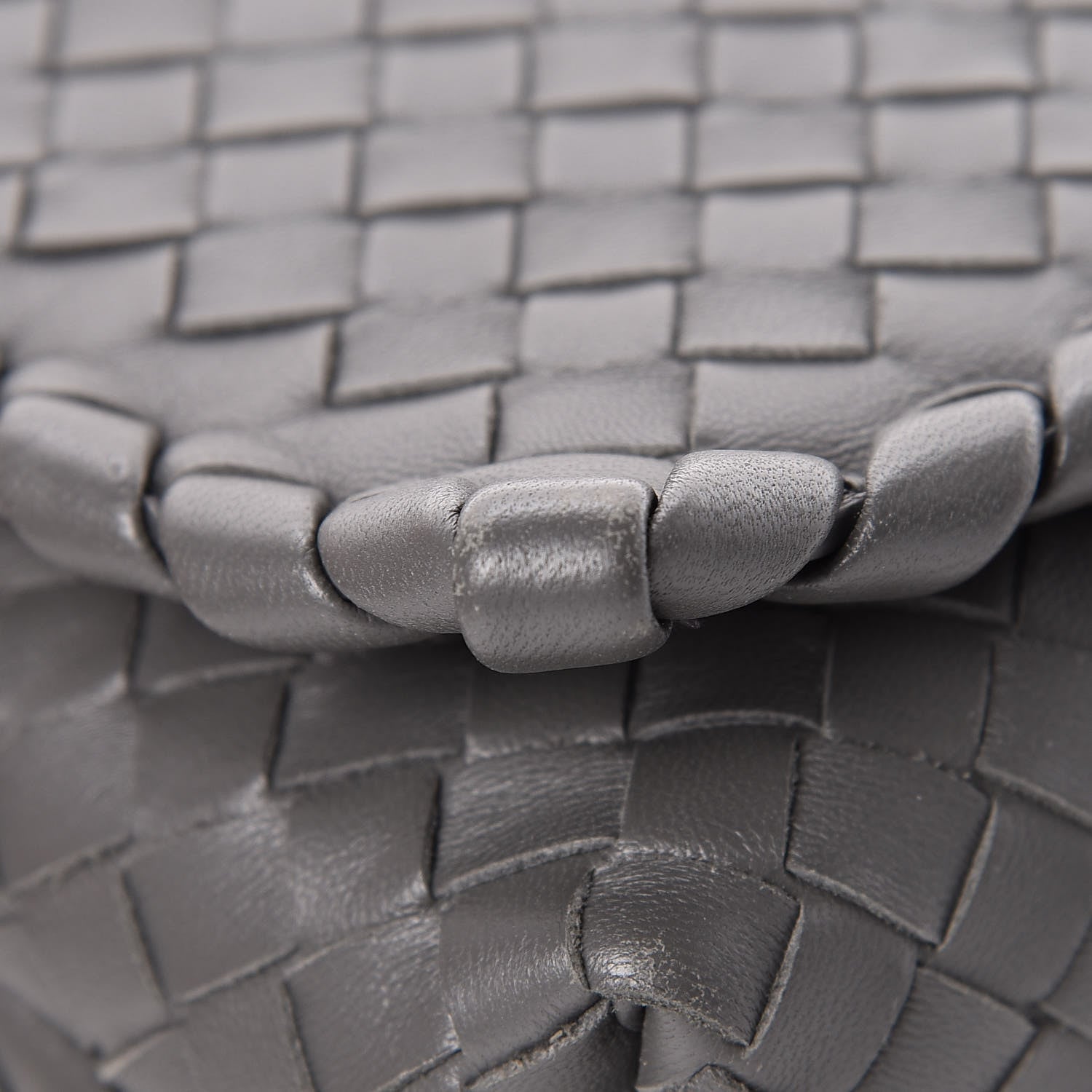 Bottega Veneta Nappa Intrecciato Dahlia Clutch Crossbody Light Grey 13 of 14