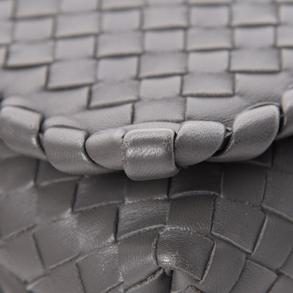 Bottega Veneta Nappa Intrecciato Dahlia Clutch Crossbody Light Grey 13 of 14