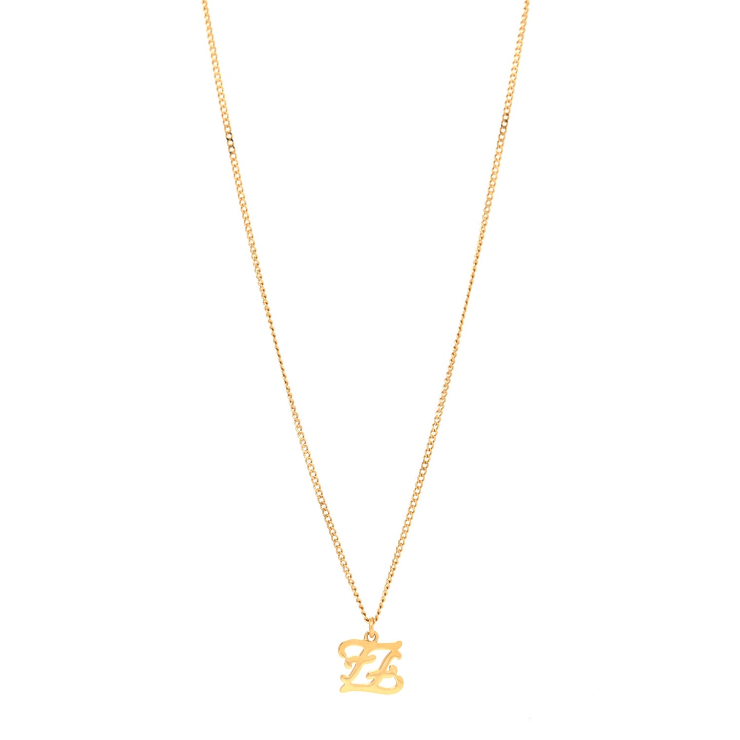 Metal Karligraphy Necklace Gold