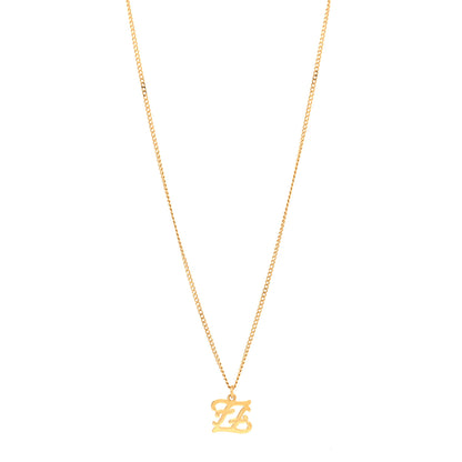 Fendi Metal Karligraphy Necklace Gold 1 of 6