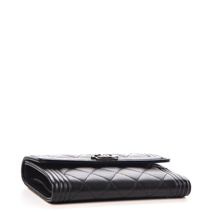 Chanel Caviar Quilted Medium Boy Flap Wallet Black 4 of 8
