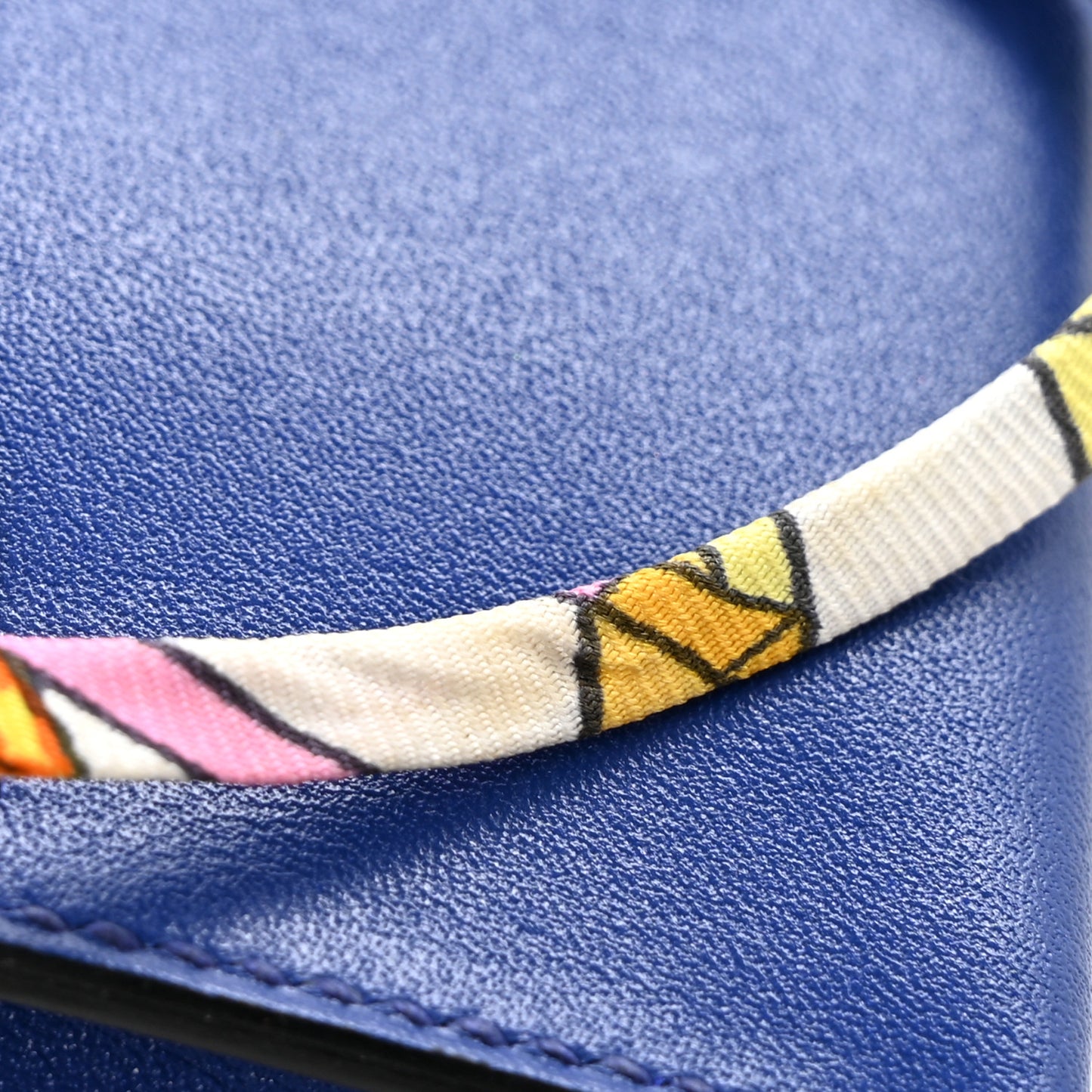 Tadelakt Mini Kelly Twilly Bag Charm Bleu Electrique