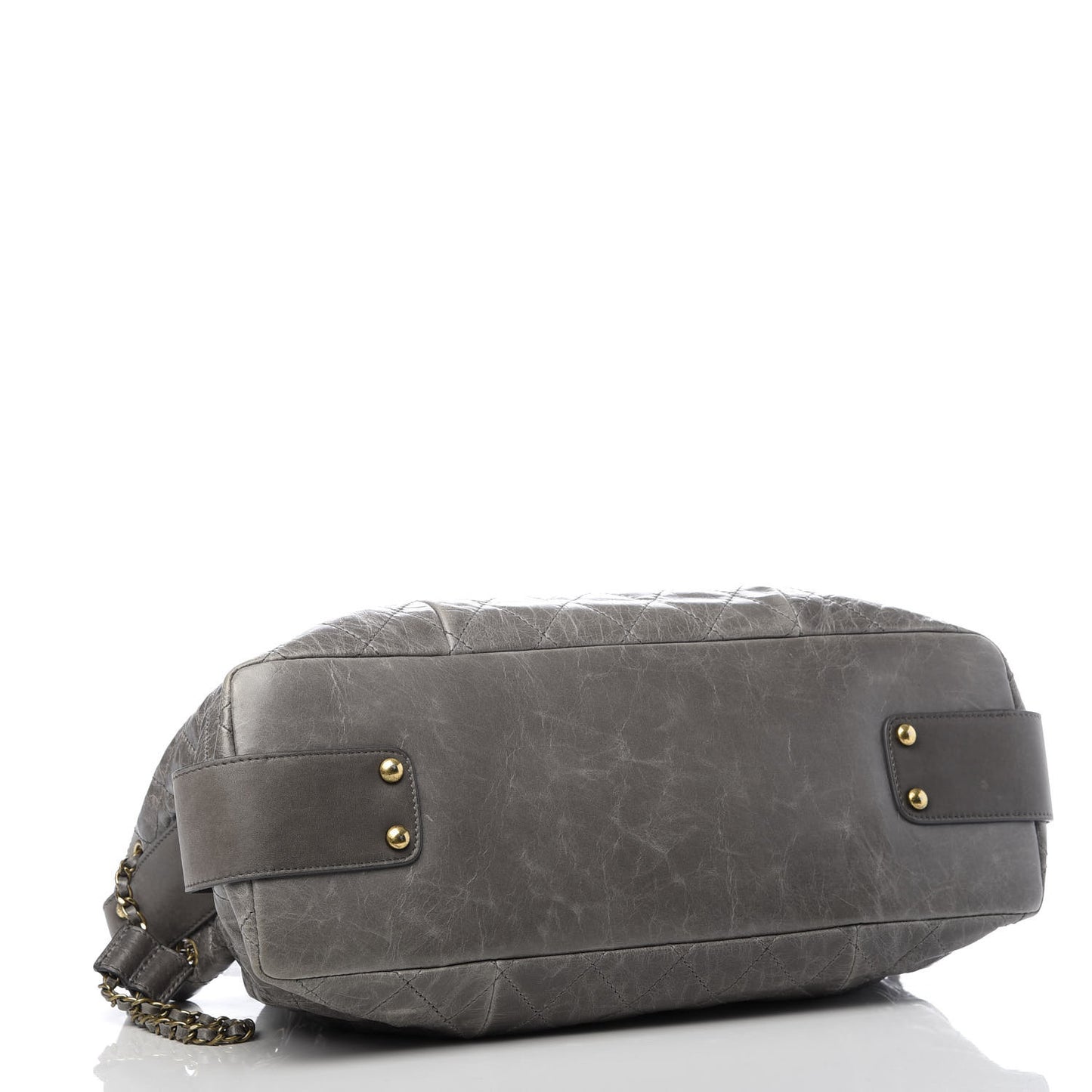 Glazed Calfskin Stingray Bindi CC Accordion Tote Grey