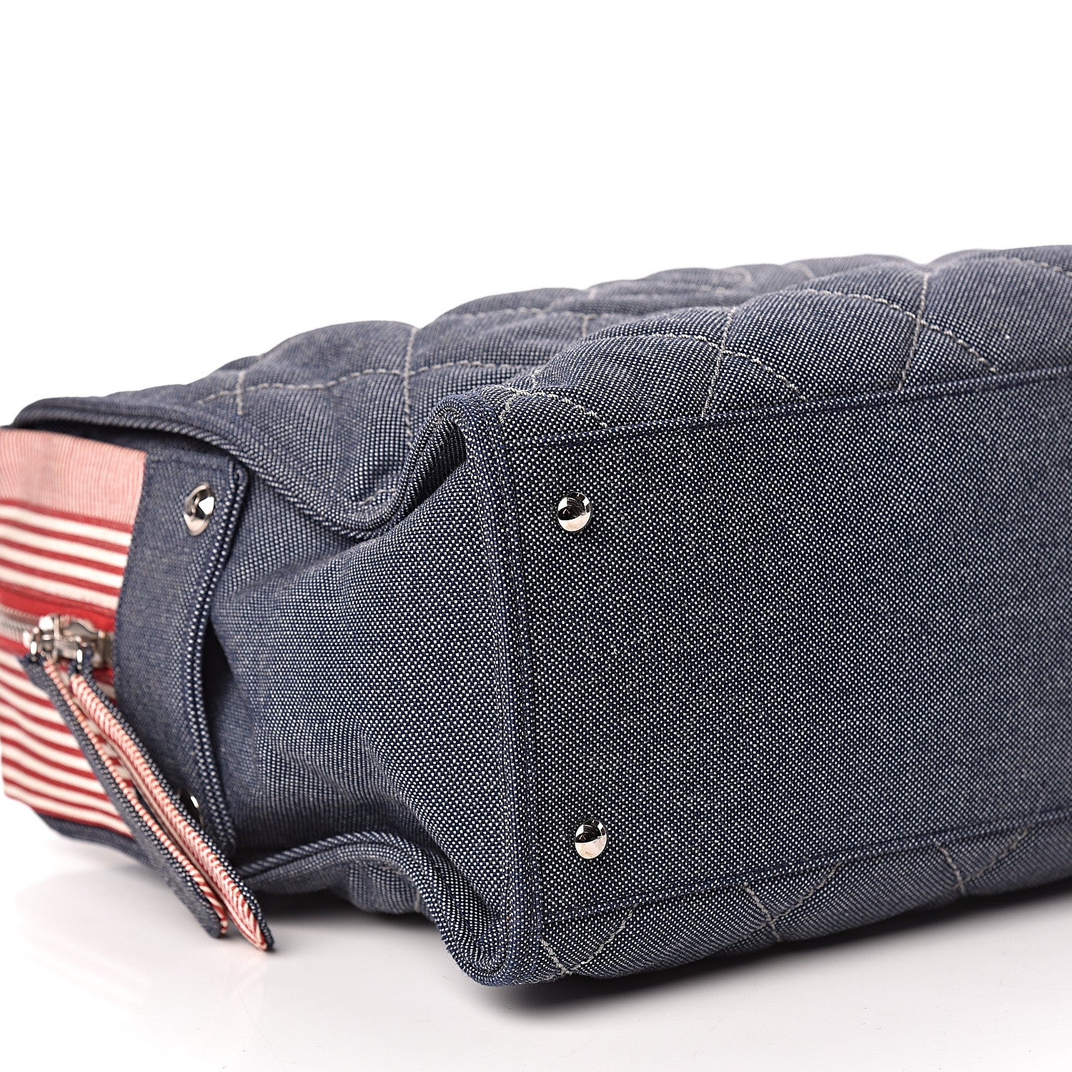 Chanel Denim Quilted CC Tote Blue 9 of 10