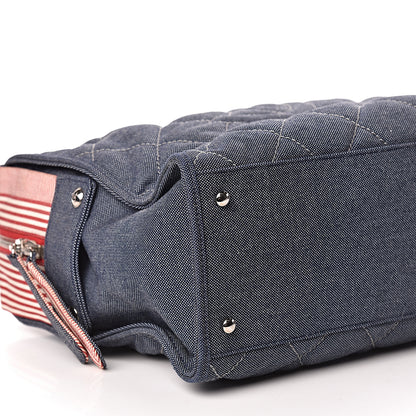 Chanel Denim Quilted CC Tote Blue 9 of 10