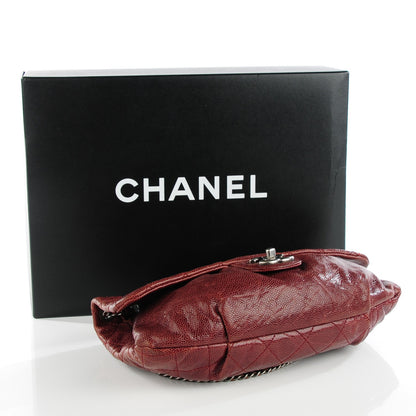 Chanel Grained Calfskin Quilted Medium Elastic Flap Bordeaux 4 of 8