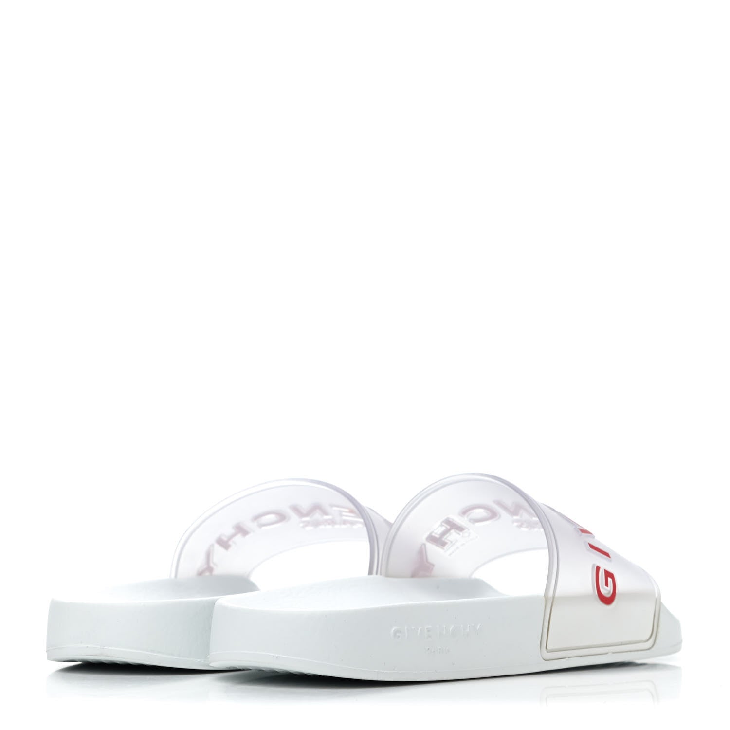 Givenchy Rubber Logo Womens Pool Slide Sandals 38 White Red 3 of 4