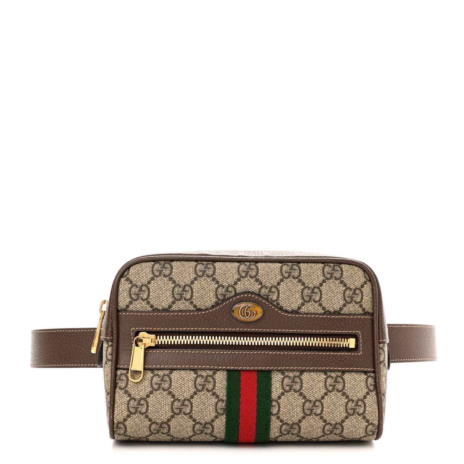 Gucci GG Supreme Monogram Web Small Ophidia Belt Bag 85 34 Dark Brown 1 of 11