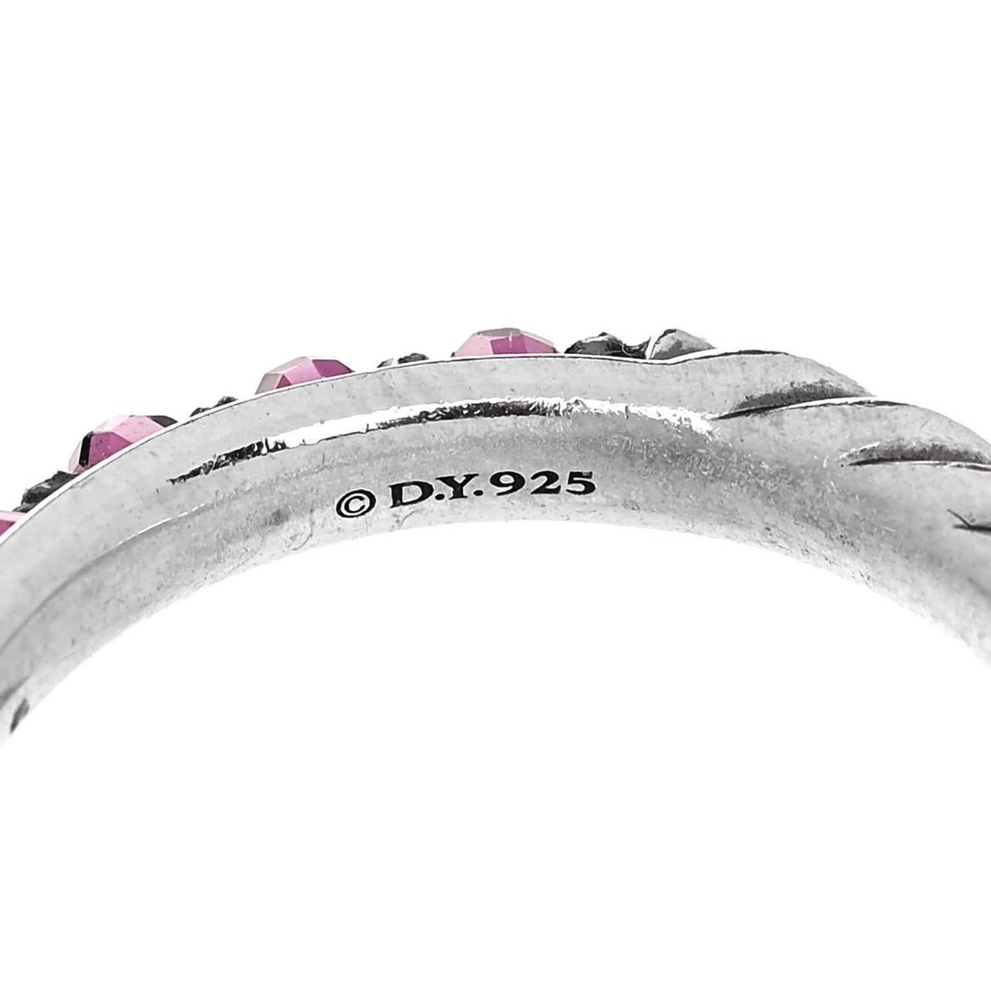 Sterling Silver Rhodolite Garnet Cable Berries Ring 52 6
