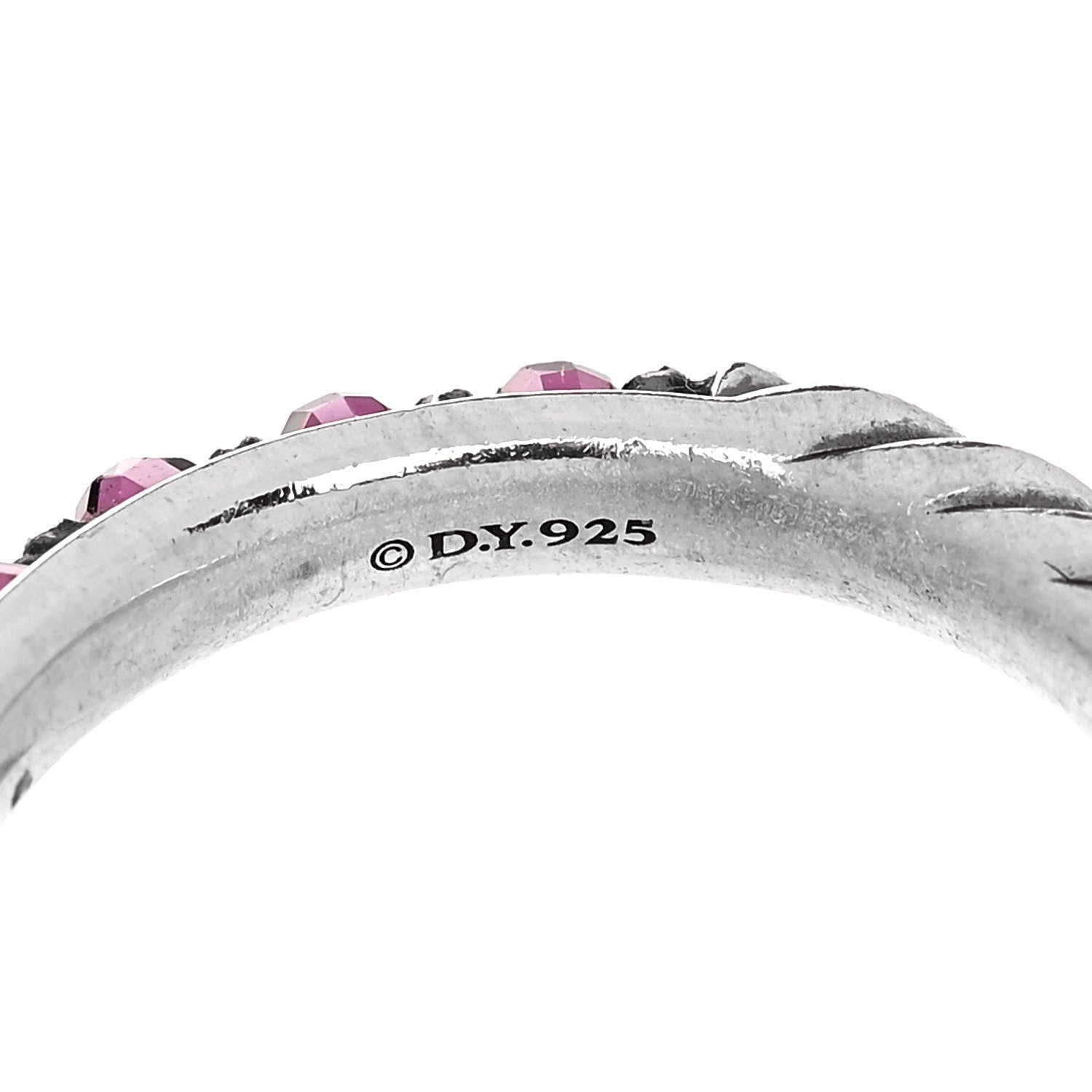 David Yurman Sterling Silver Rhodolite Garnet Cable Berries Ring 52 6 4 of 4