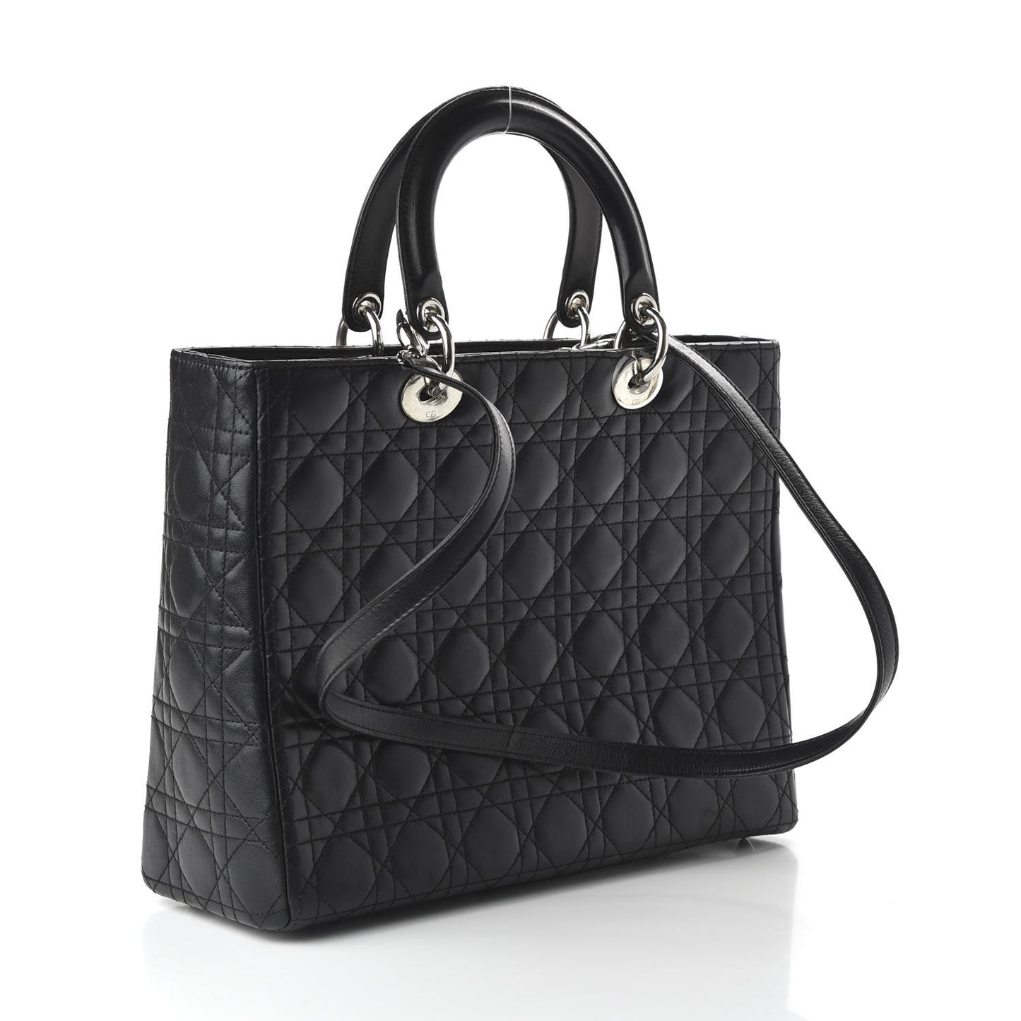 Lambskin Cannage Large Lady Dior Black