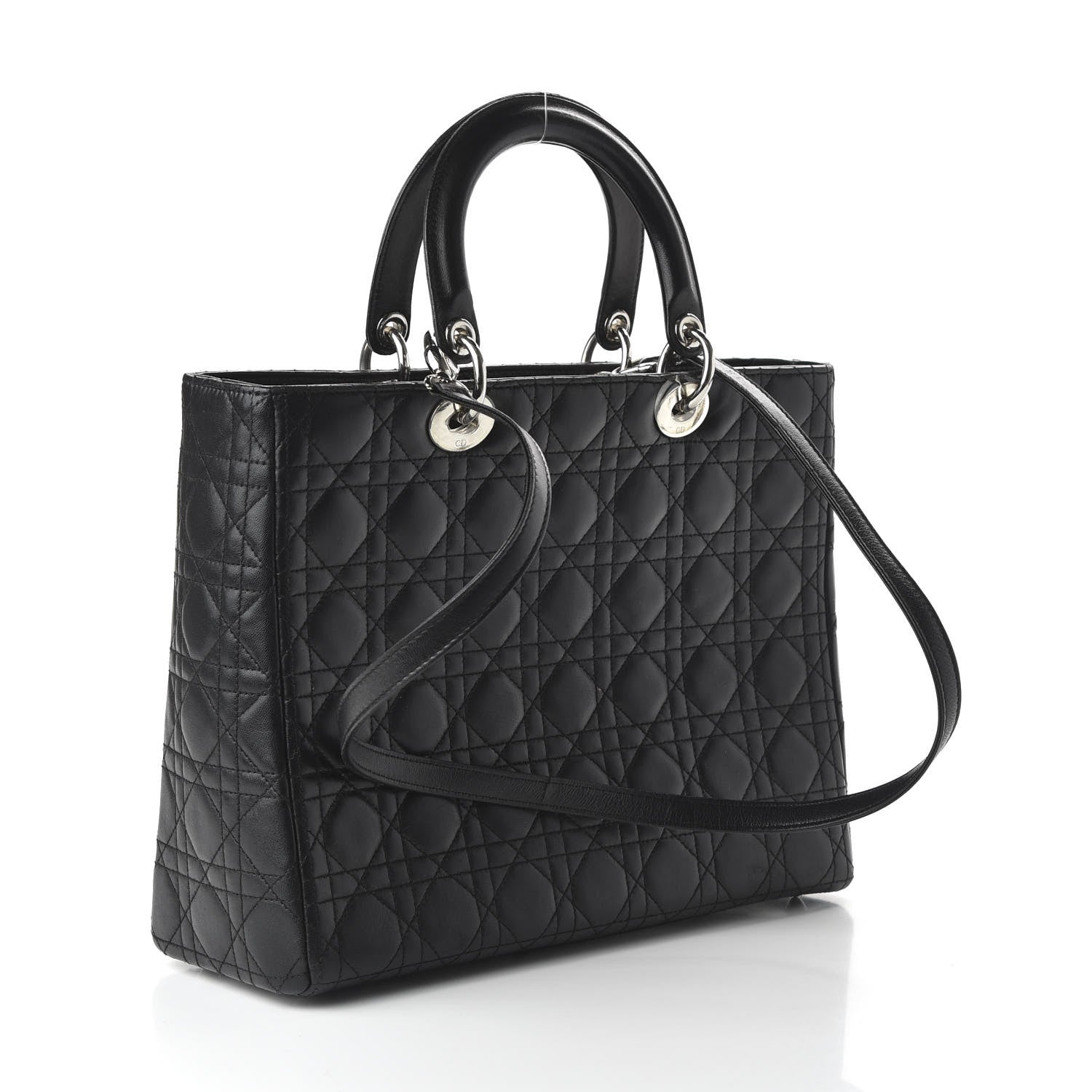 Christian Dior Lambskin Cannage Large Lady Dior Black 3 of 10