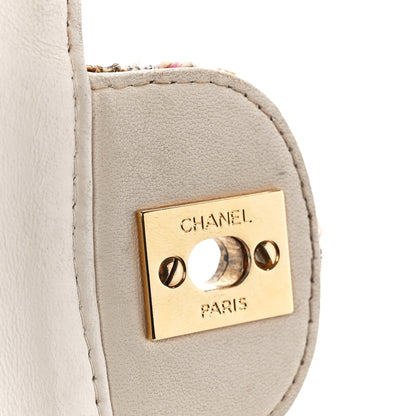 Chanel Tweed Quilted Medium Double Flap Beige Multicolor 8 of 15