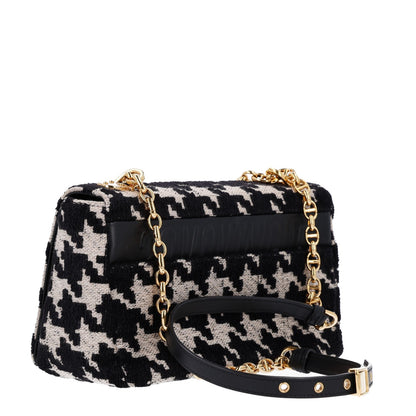 Christian Dior Technical Canvas Macro Houndstooth Medium Caro Bag Black White 3 of 9