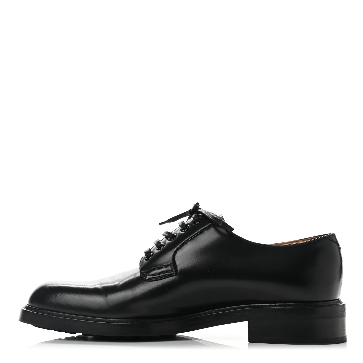 Calfskin Mens Derby Shoes 8 Black