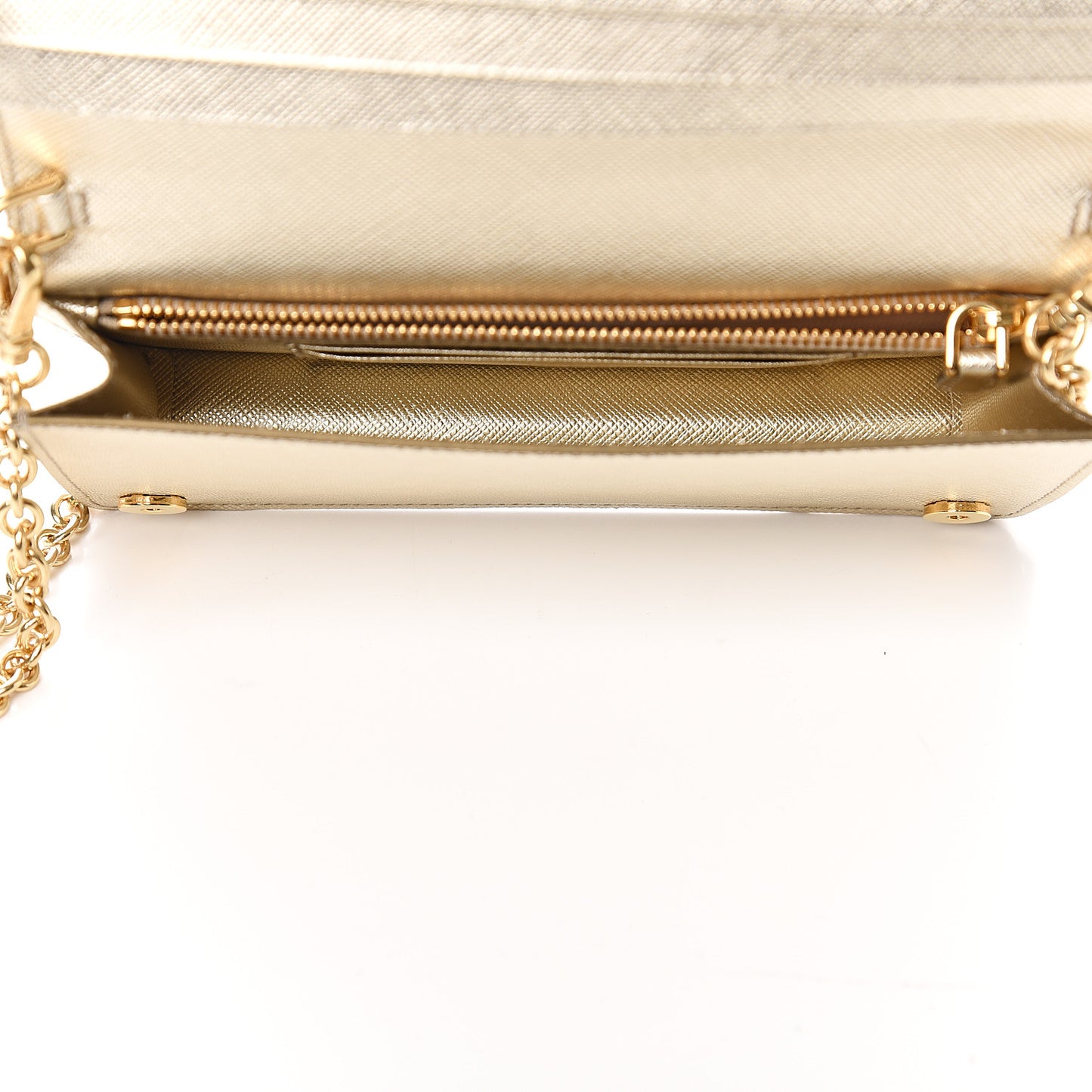 Metallic Saffiano Metal Phone Wristlet Crossbody Wallet Platino