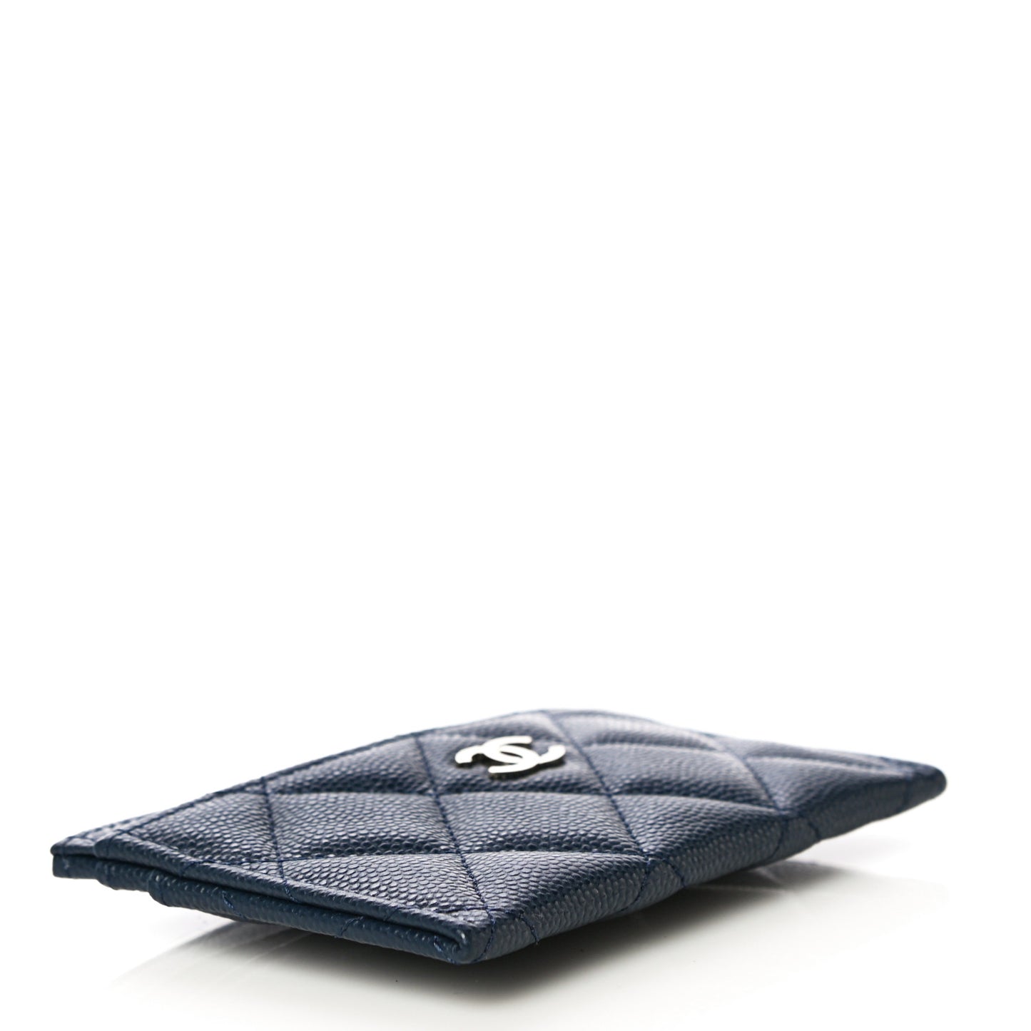 Caviar Quilted Card Holder Navy