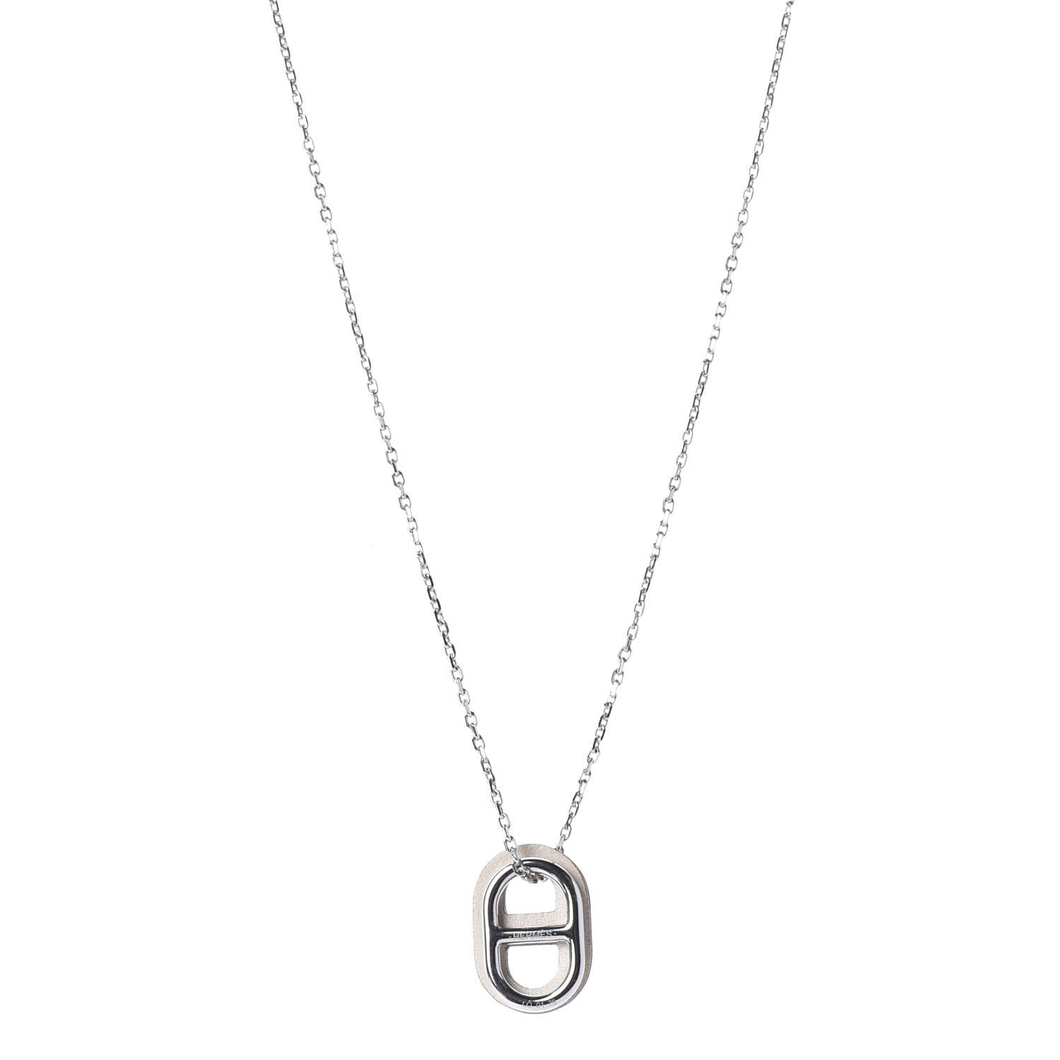Hermes Swift O'Maillon Pendant Necklace White 1 of 8