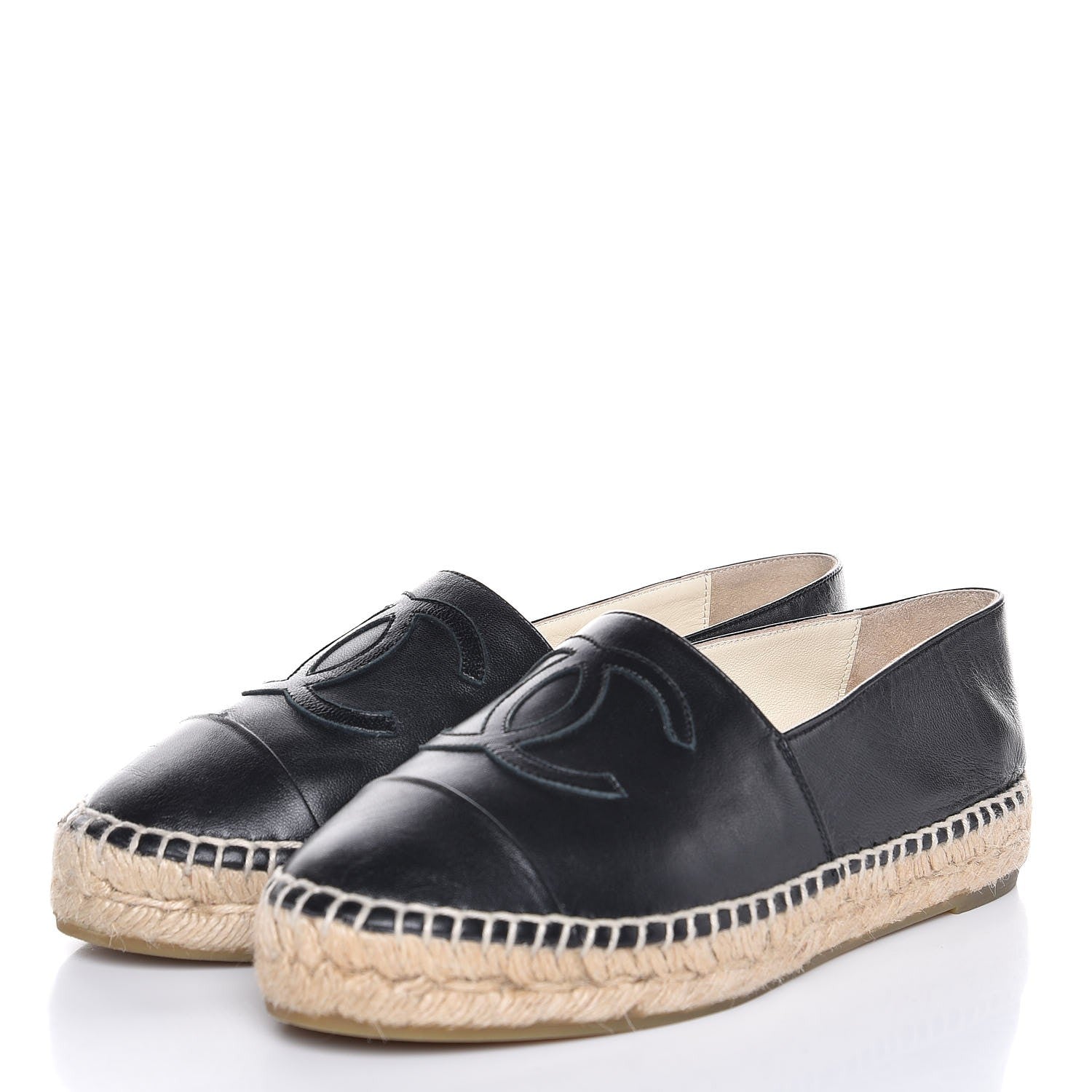 Chanel Lambskin CC Espadrilles 35 Black 3 of 10