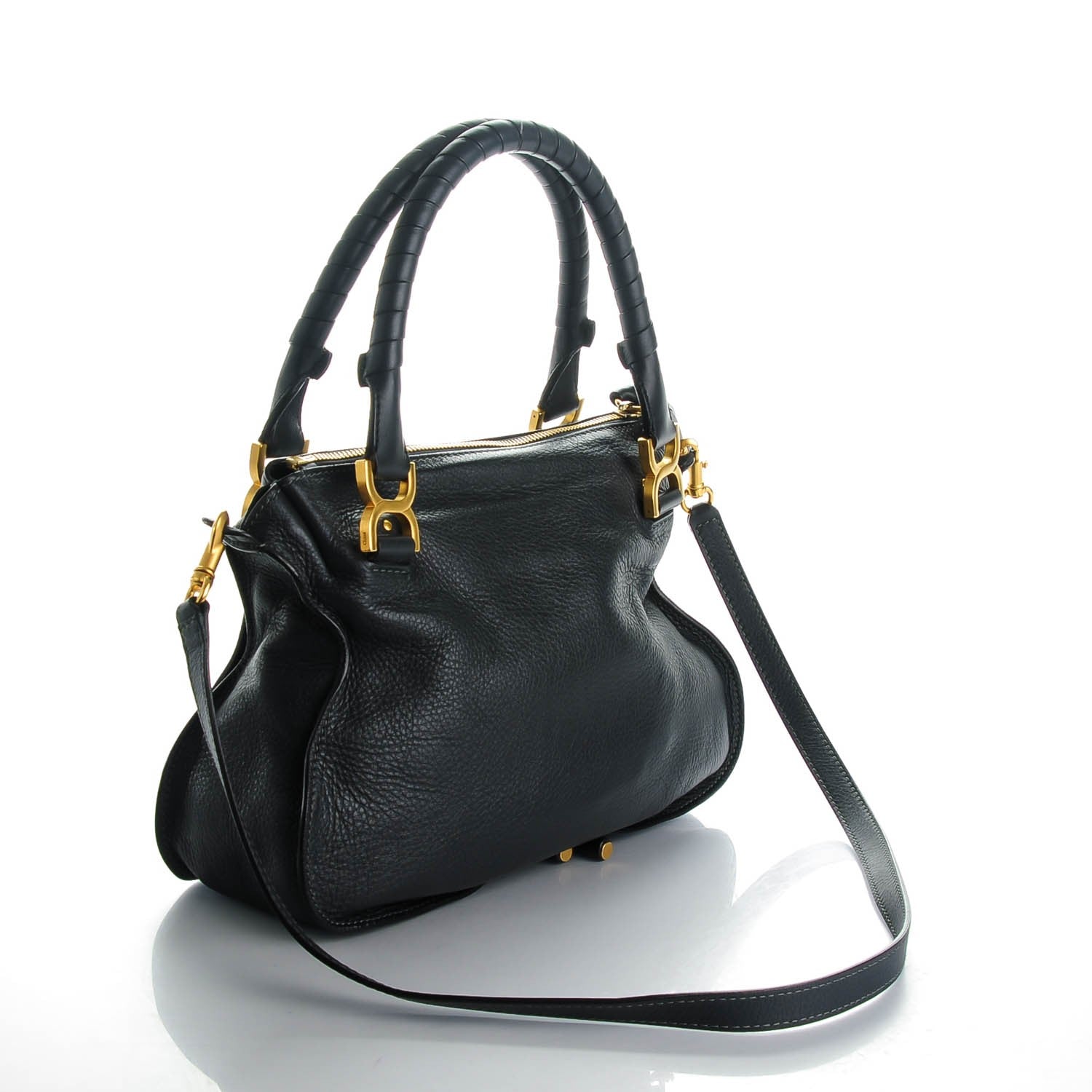 Chloe Calfskin Medium Marcie Satchel Black Bat 3 of 7