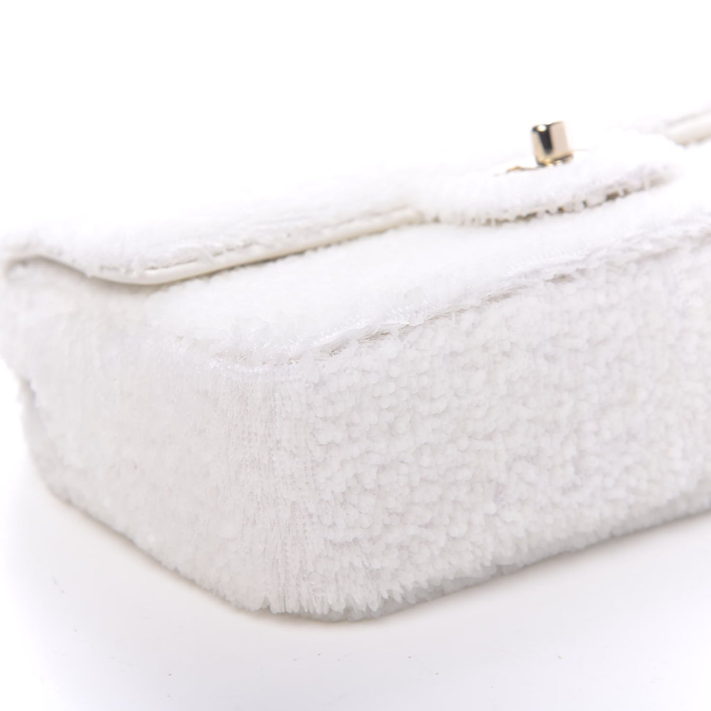 Sequin Mini Rectangular Flap White