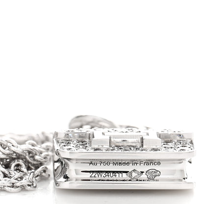Hermes 18K White Gold Diamond Constance Amulettes Pendant Necklace 4 of 5
