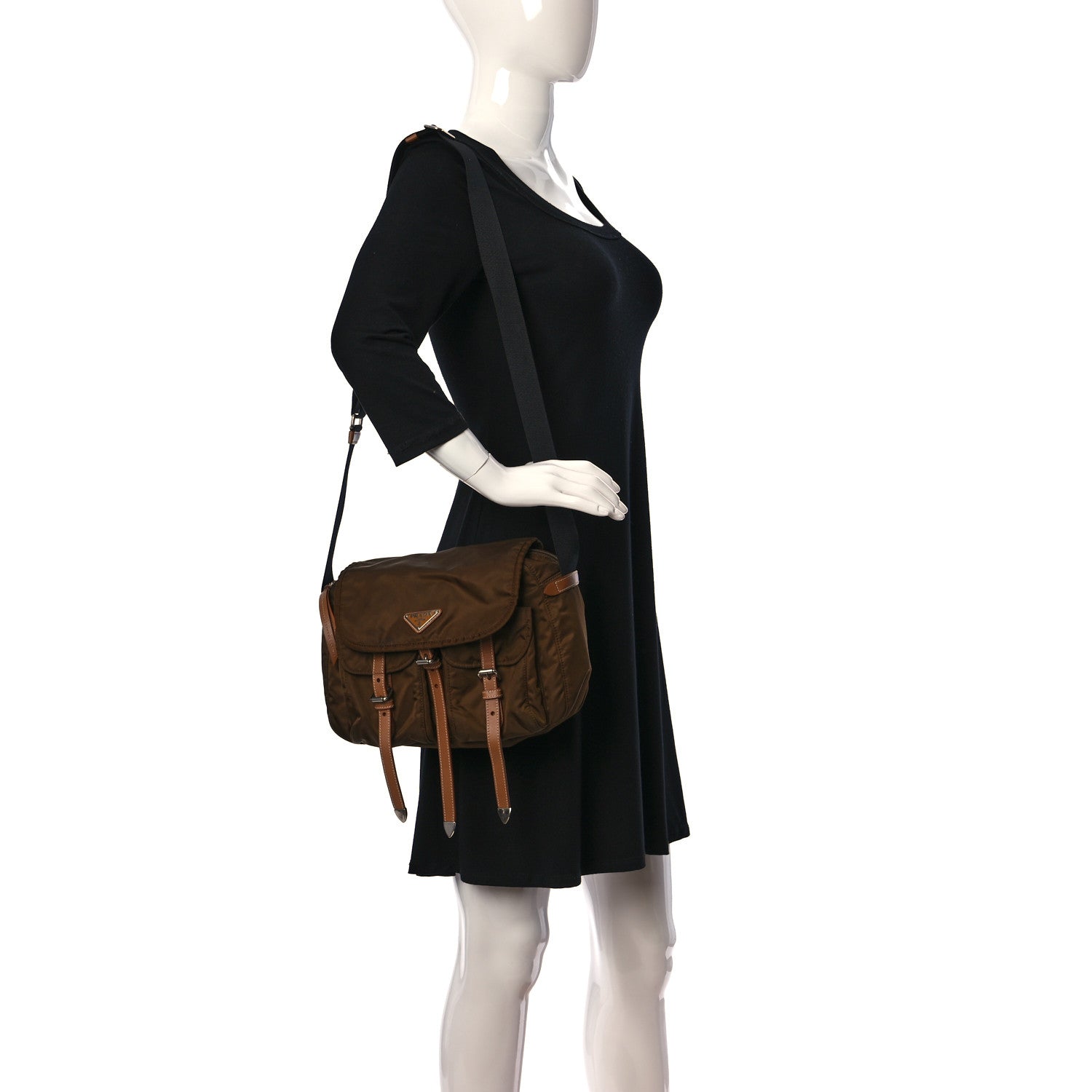 Prada Tessuto Nylon Messenger Bag Bruciato 2 of 11