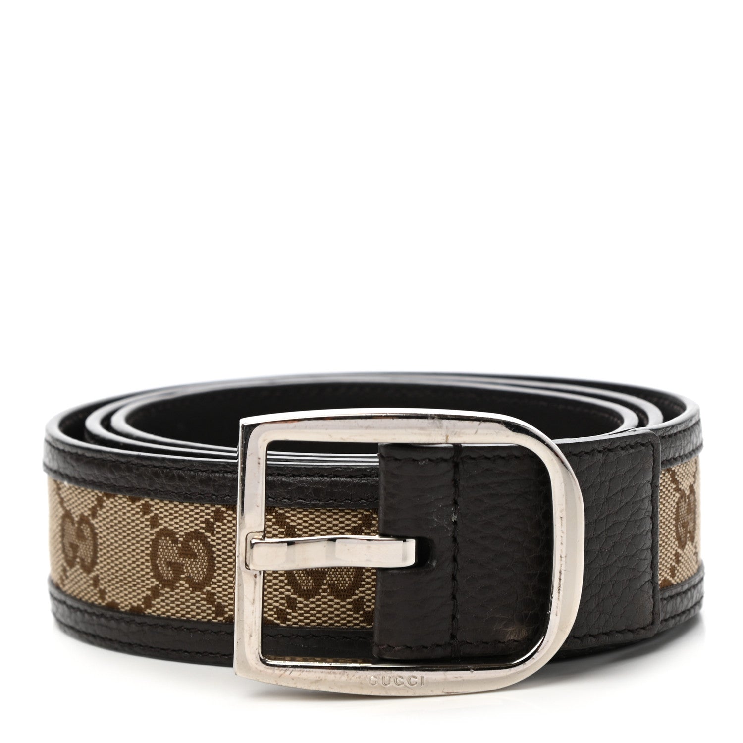 Gucci Monogram Belt 95 38 Dark Brown 1 of 8