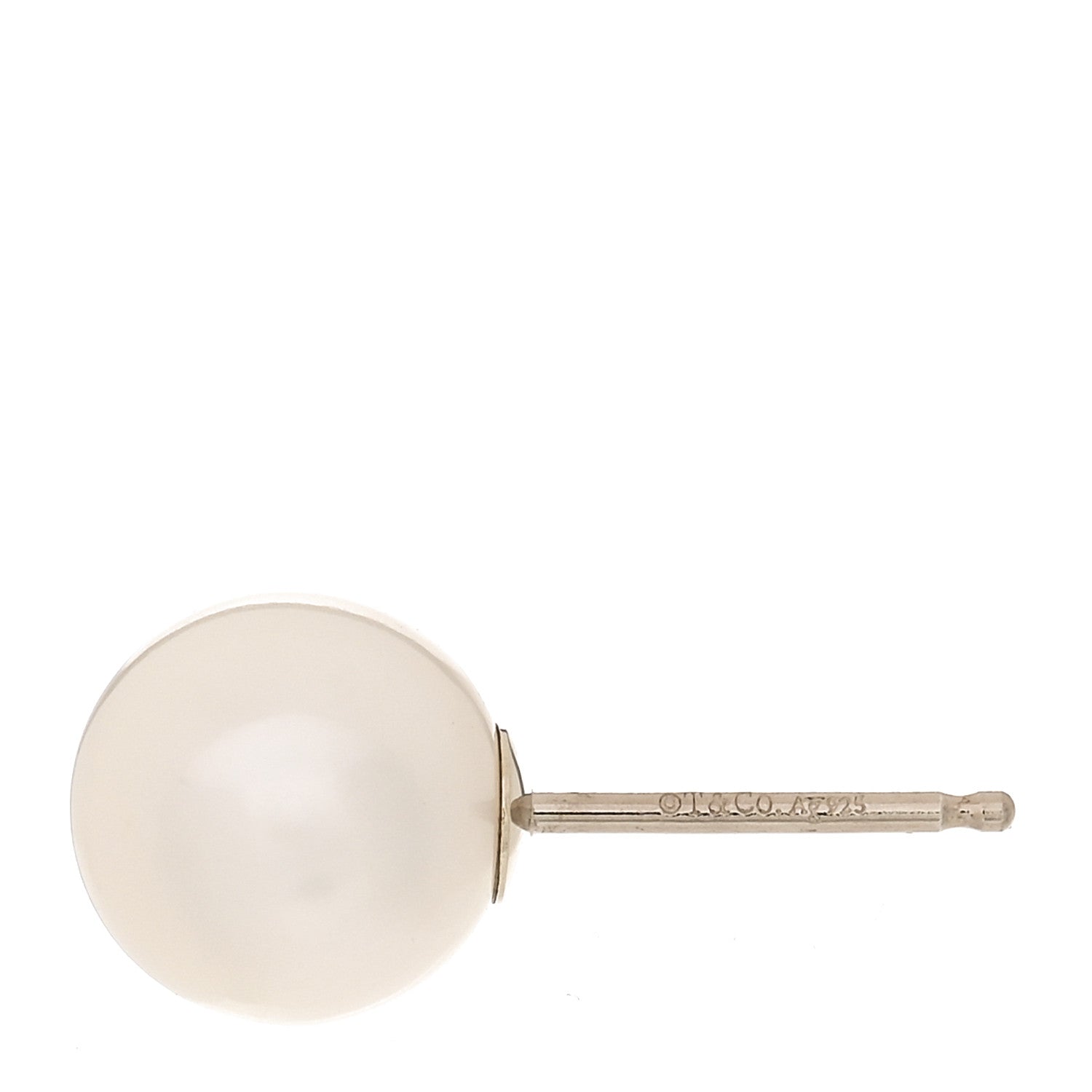 Tiffany Sterling Silver Freshwater Pearl 7-8mm Ziegfeld Earrings 4 of 5