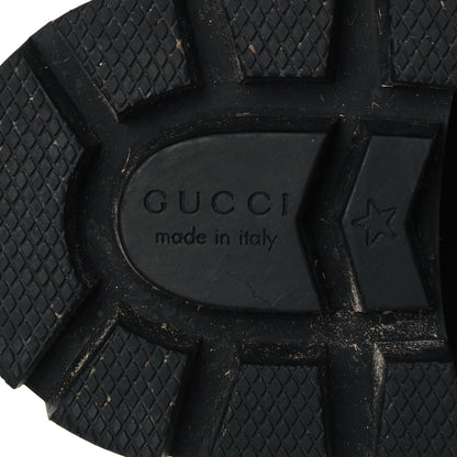 Gucci Magnum Calfskin Pearl Lace Up Combat Ankle Boots 39.5 Black 6 of 8