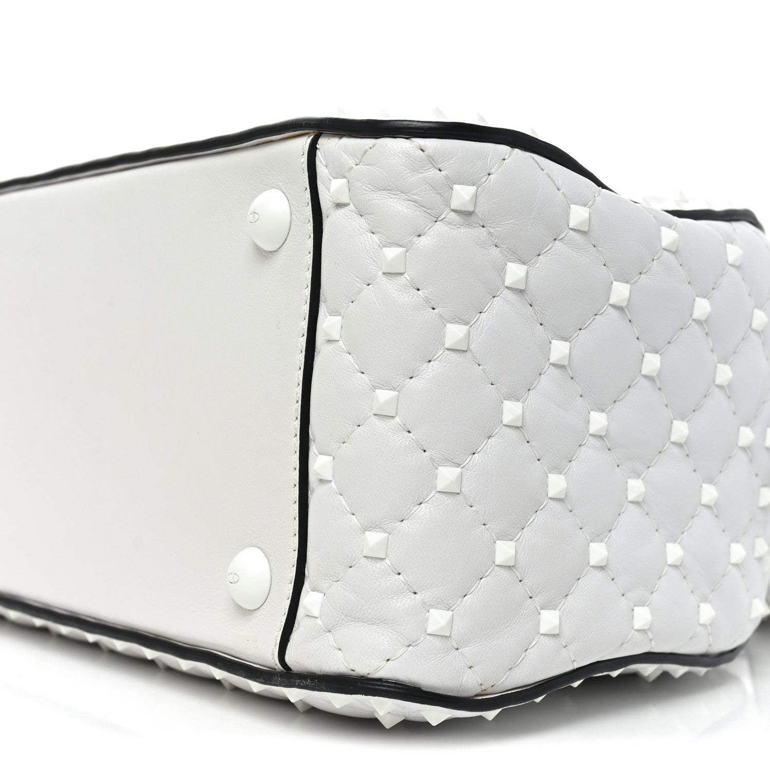 Valentino Garavani Lambskin Free Rockstud Spike Bowling Bag White 9 of 10