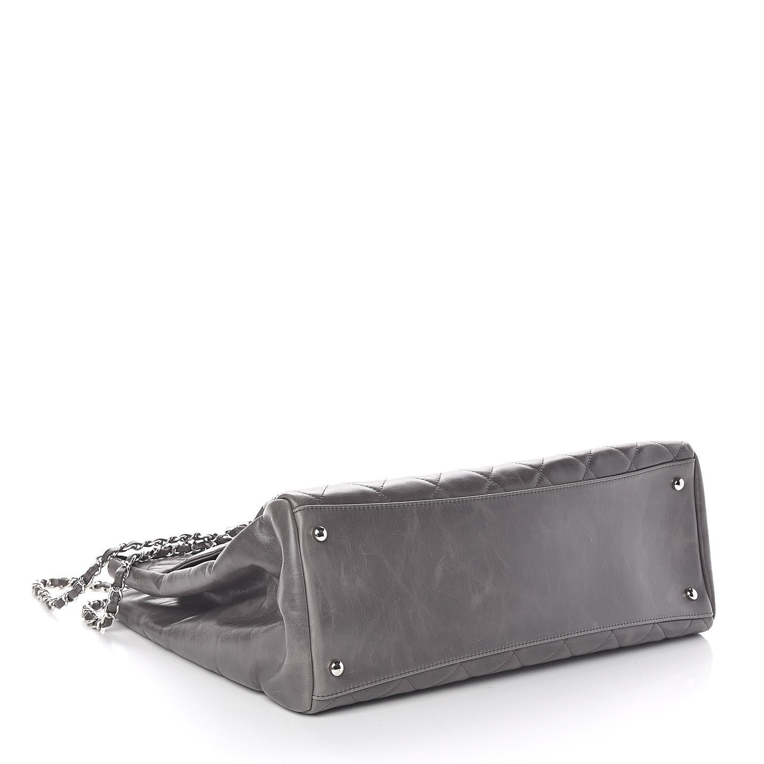 Chanel Glazed Calfskin Quilted Large CC Delivery Tote Grey 4 of 13