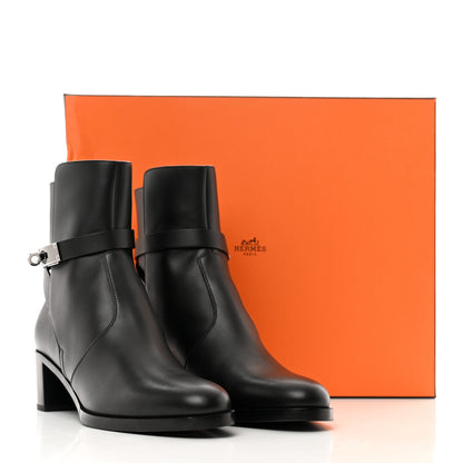 Hermes Calfskin Frenchie 50 Ankle Boots 38.5 Black 8 of 8