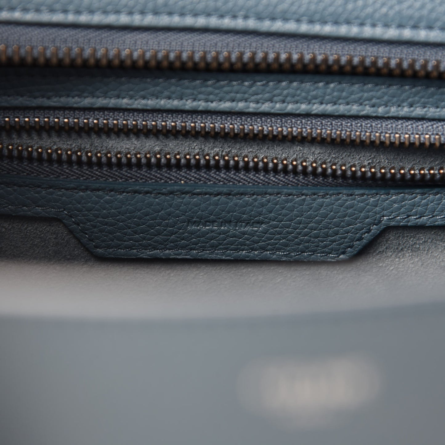 Drummed Calfskin Micro Luggage Slate