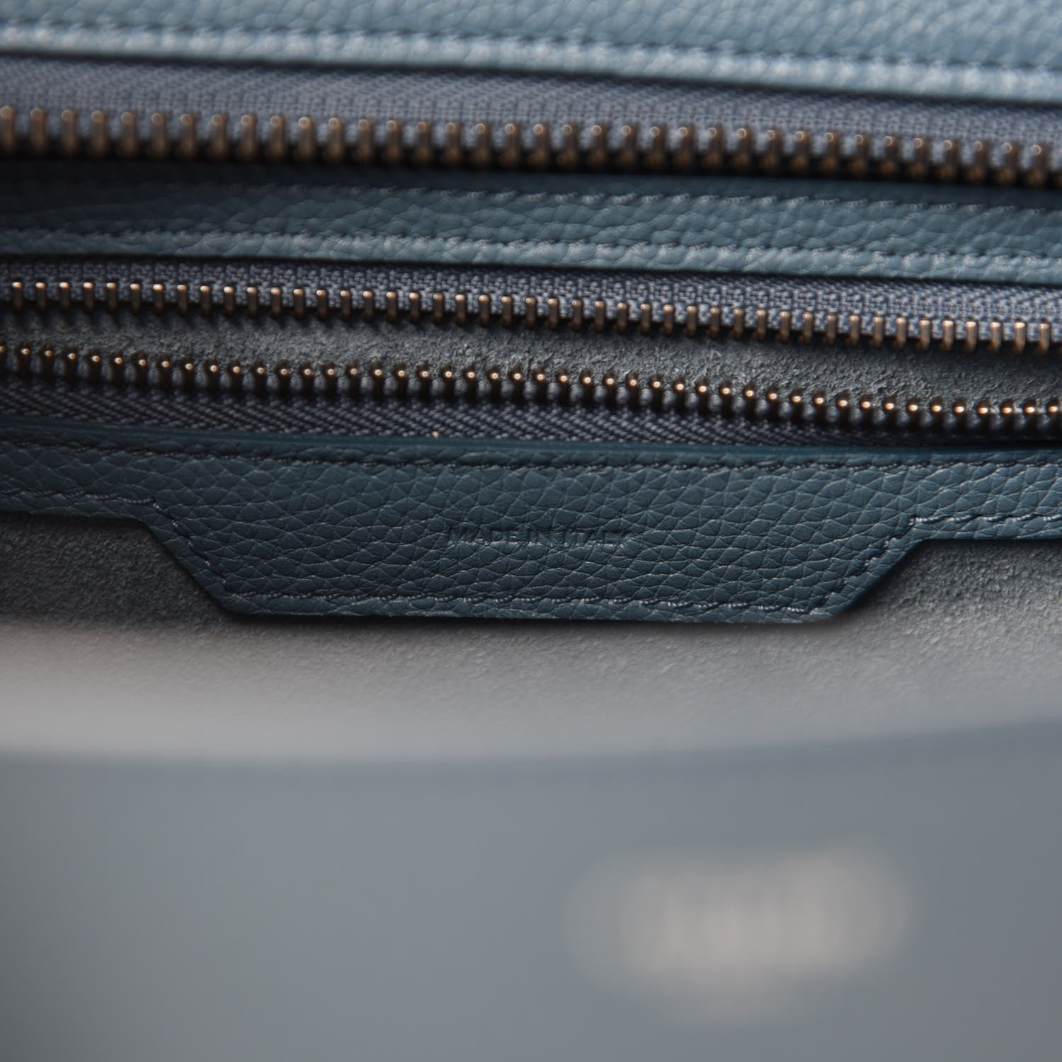 Celine Drummed Calfskin Micro Luggage Slate 8 of 9