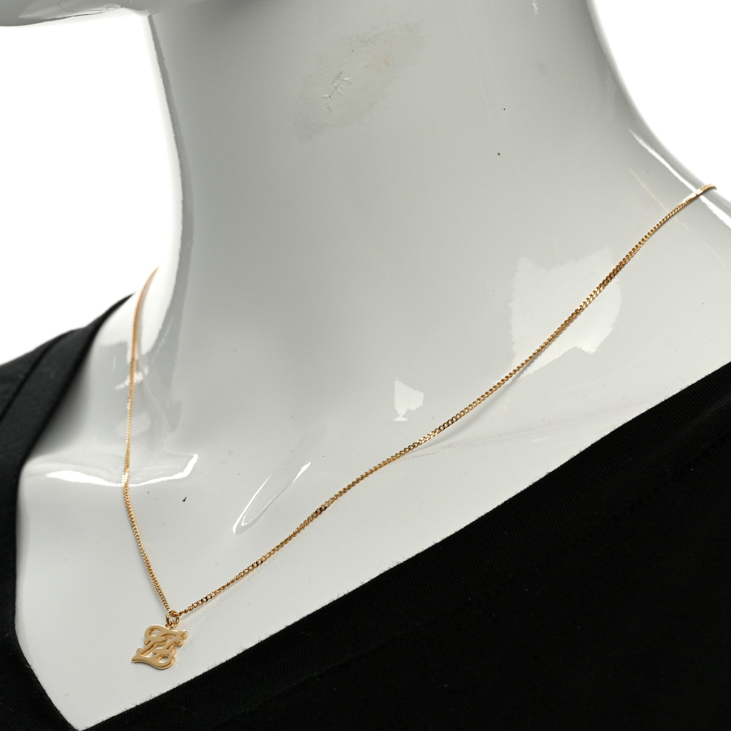 Fendi Metal Karligraphy Necklace Gold 2 of 7