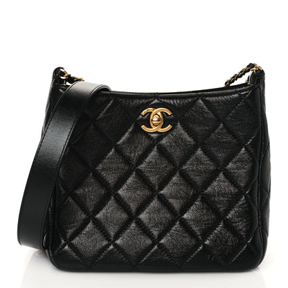 Chanel Lambskin Quilted Multi Chain Hobo Black 1 of 9