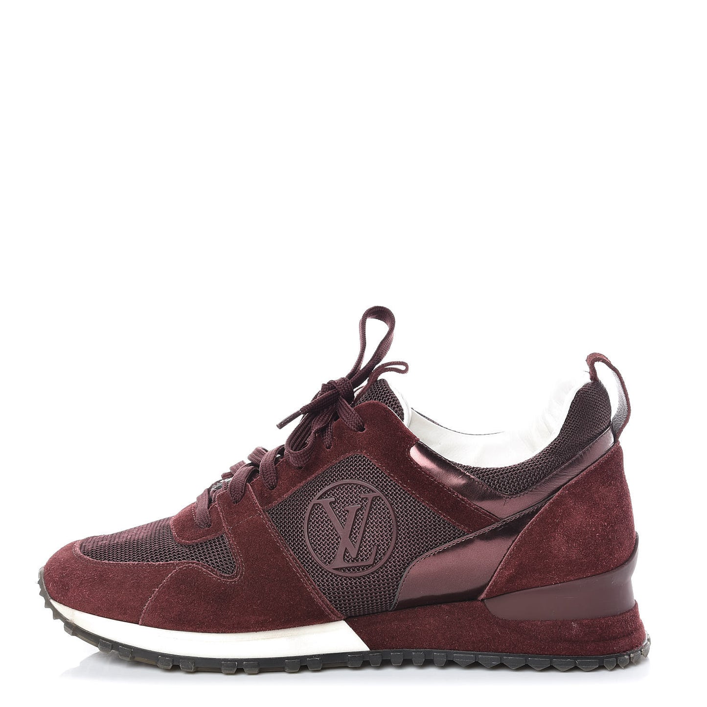 Suede Calfskin Run Away Sneakers 40 Burgundy
